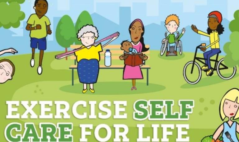 Image stating Exercise self care for life