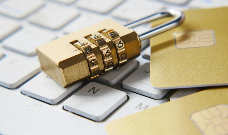 Padlock on a keyboard